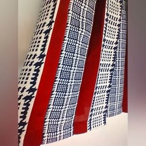 Zara A-Line Skirt with Red and Blue Geometric Design